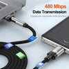 ENKAY 2 in 1 PD 100W / 27W 180 Degrees Rotation Magnetic Type-C / 8 Pin Fast Charging Data Cable with LED Light, Length:2m