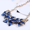 Crystal Enamel Flower Jewelry Sets For Women(Blue)