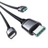 JOYROOM A21 100W USB to 8 Pin+Type-C+Micro USB 3 in 1 Charging Cable, Length: 1.2m(Black)