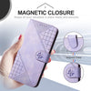 For Redmi K70E YX0080 Grid Butterfly Embossed Pattern Flip Leather Phone Case with Lanyard(Light Purple)
