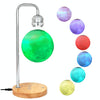 Magnetic Suspension Moon Lamp Wireless Charging Mobile Phone 3D Night Light Table Lamp US Plug(Silver Pole)