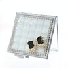 Hand-made Diamond Mini Folding Cosmetic Mirror Portable Mirror Double-side Gem Bow(White Crystal)
