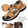 Summer Large Size Men Beach Shoes Leather Breathable Wading Casual Sandals, Size: 42(Dark Brown)