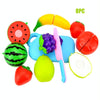 Pretend Play Plastic Food Toy Cutting Fruit Vegetable for Children, Random Color and Style 8 PCS / Set