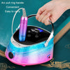 Ice Flower Gradient Rechargeable Low Noise Nail Polishing Machine, Specification: US Plug (Pink Blue)