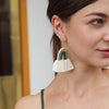 2 Pairs Personalized Tassel Bohemian Earrings Hand-Woven Retro Earrings(Green Colorful)