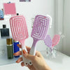 Fluffy High Skull Top Ribbed Hair Bouncing Comb Long Hair Styling Massage Comb, Color: Twill Pink