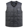 White Duck Down Jacket Vest Men Middle-aged Autumn Winter Warm Sleeveless Coat, Size:XXXL(Grey)