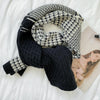Classic Houndstooth Color Matching Scarf Women Autumn And Winter All-Match Warm Knitted Bib, Length (cm): 190cm( Black)