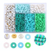 6 Grids / Box Soft Pottery Beading Set DIY Bracelet Necklace Making(Green)