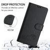 For Samsung Galaxy A56 5G Cat Rat Embossed Pattern RFID Leather Phone Case with Lanyard(Black)