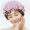 Thick Waterproof Bath Hat Double Layer Shower Hair Cover Women Supplies Shower Caps, Size:28cm(Blue Small Flower)