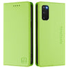 For Samsung Galaxy S20 FE RC01 Dual-Folded Magnetic Suction RFID Leather Phone Case(Grass Green)