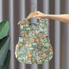 Children Summer Sleeveless Bibs Flowery Eating Reversible Clothes, Style: Green Flower(Size: 110)