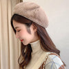 Autumn and Winter Beret Ladies Hats Plush Warmth Retro Painter Hat, Size: Adjustable(Black)