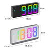 Colorful Fonts LED Electronic Alarm Clock Large Screen Clock(0725 White Shell Mirror Surface C)