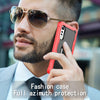 For LG Velvet PC + Rubber 3-layers Shockproof Protective Case with Rotating Holder(Red + Black)