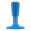 Dog Toothbrush Stick, Rubber Chew Toy with Toothpaste Reservoir, Blue, Medium