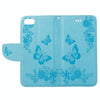 For  iPhone 8 & 7   Pressed Flowers Butterfly Pattern Horizontal Flip Leather Case with Holder & Card Slots & Wallet(Blue)