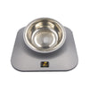 Pugga Pet Tilted Stainless Steel Cat & Dog Bowl - Silver Grey