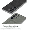 For Samsung Galaxy S25 Ultra 5G GKK Plating Leather Built-in MagSafe Frosted Phone Case(Black)