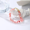 Women Boho Natural Gravel Beaded Bracelet Anklet(S2211-13 Watermelon Red)