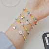 925 Silver Plated Rainbow Smile Beaded Bracelet Ladies Jewelry, Color: Bead Model