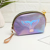Semicircle Cartoon Fishtail Laser Makeup Toiletry Bag(Blue Snow)