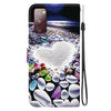 For Samsung Galaxy S20 FE Crystal Texture Colored Drawing Leather Phone Case(Heart Shaped)