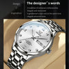 OLEVS 9946 Men Diamond Roman Scale Waterproof Quartz Watch(White + Silver)