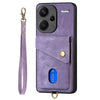 For Xiaomi Redmi Note 13 Pro+ Retro Card Wallet Fold Leather Phone Case with Strap(Purple)