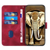 For Xiaomi Redmi K70 YX0060 Elephant Head Embossed Phone Leather Case with Lanyard(Rose Red)