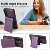 For Samsung Galaxy A14 4G / 5G Skin Feel Detachable Card Bag Magsafe Phone Case(Purple)
