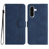 For Samsung Galaxy A36 5G Heart Pattern Skin Feel Leather Phone Case(Royal Blue)