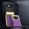 For Samsung Galaxy Z Flip4 Integrated AG Frosted Vacuum Plating Phone Case(Purple)