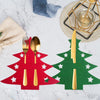6pcs /Pack Christmas Decorations Christmas Tree Shape Knife and Fork Sleeve Tableware Bag(Red)