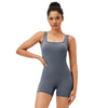 Sports Tight Hip-Lifting Yoga Bodysuit With Chest Pad, Size: L(Blue Gray)