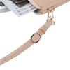 Litchi Texture Card Holder Mobile Phone Zipper Bag with Long Strap(Light Pink)
