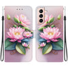 For Samsung Galaxy S21 5G Crystal Texture Colored Drawing Leather Phone Case(Lotus)