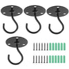 4 PCS Iron Ceiling Hook Balcony Flower Basket Hook Wall Clothes Hook(Black)