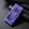 For Samsung Galaxy A36 5G Pen Heart Cat Embossed Leather Phone Case(Purple)