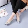 Women Shoes Hollow Rhinestone Pumps, Size:36(Beige White)