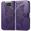 For Asus Zenfone 8 Flip Butterfly Love Flower Embossed Horizontal Flip Leather Case with Holder & Card Slots & Wallet & Lanyard(Dark Purple)