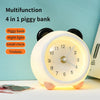 LED Night Light Cartoon Clock Desktop Animal Piggy Bank(Panda)
