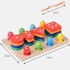2-in-1 3D Magnetic Fishing Column Shape Matching Wooden Toys,Style: DQ