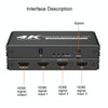 60Hz HDMI2.0 4K With Remote Control Switcher HDCP2.2 Version 3 Into 1 Out Video Converter