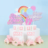 20pcs Birthday Party Cake Toppers Baking Cake Ornament Flags Dessert Decoration, Style: Rainbow 4