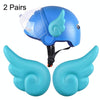 2 Pairs Motorcycle Helmet Angel Wings Decoration(Light Blue)