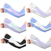 1 Pair Summer Sun Protection Extended Ice Sleeves UV Protection Arm Sleeves, Size: M(White+Purple)