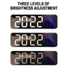 671  Mirror Screen Digital LED Alarm Clock USB Plug-in/Battery Dual-use With Temperature/Humidity Display(Black Shell White Red)